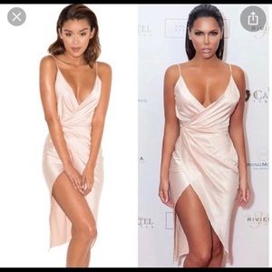 House of CB Coco Satin drape back dress